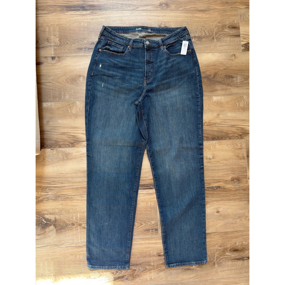 NWT Old Navy High Rise Curvy OG Loose Jeans Size 16 Tall Dark Wash Blue Stretch